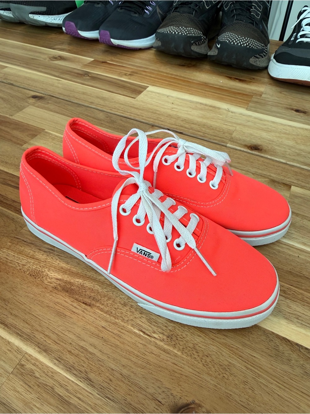 Vans Women's highlighter pink Canvas Lace-Up Sneakers